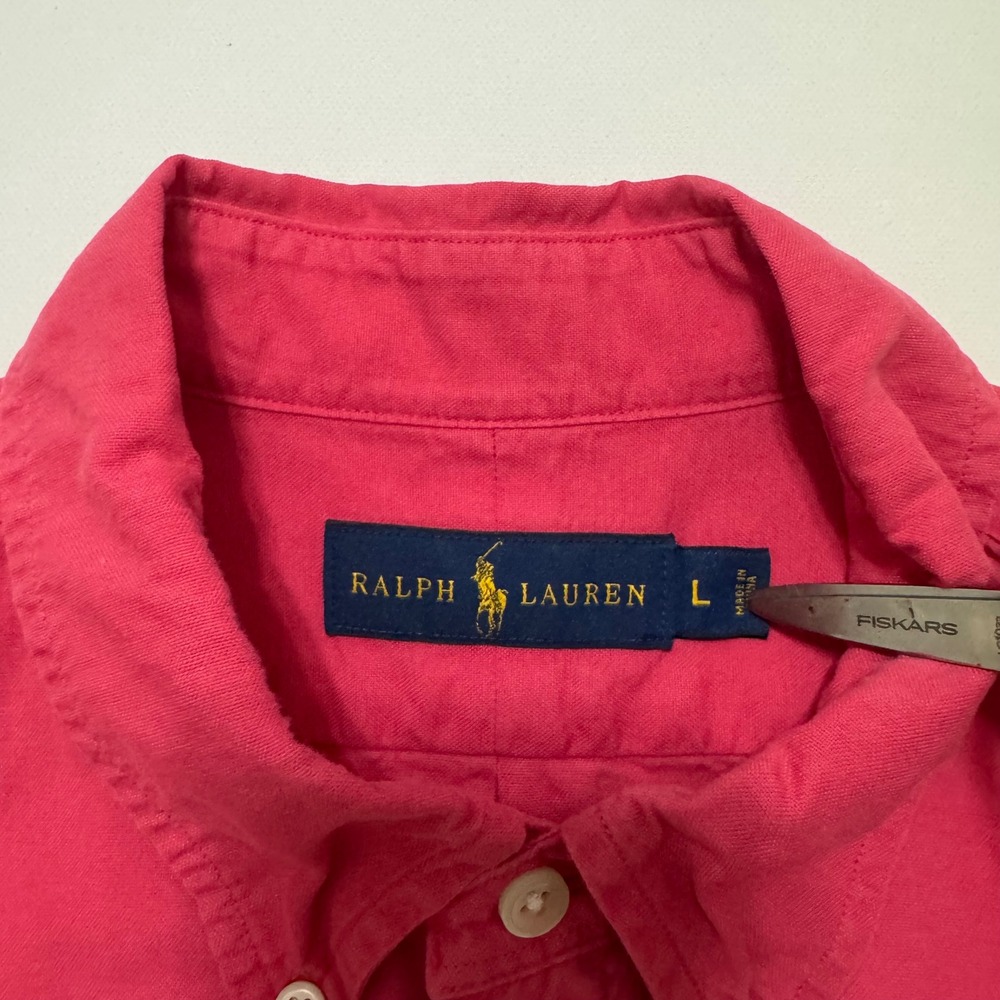 Ralph Lauren Button Down Shirt Mens Large Excellent Long Sleeve Cotton Pony - Picture 3 of 7